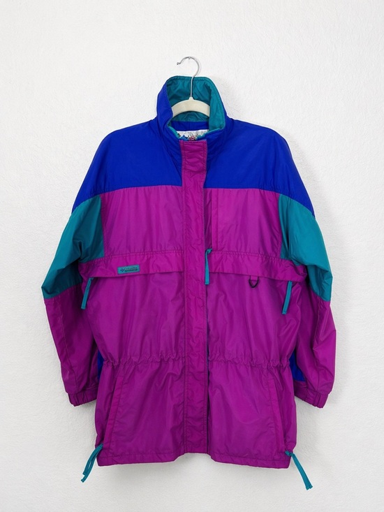 Columbia Jackets & Blazers - Columbia Vintage 80s Colorblock Windbreaker Jacket in Magenta, Teal & Royal Blue
